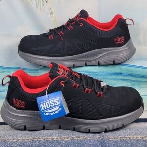 Hoss Ultra Light Safety Toe Non Slip Work Shoes Mens 12